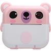 CFTGIW Stampa Fotocamera con Schermo TFT da 2 Pollici 320x240 1080P Giochi Musicali 1000 MAh Fotocamera Digitale per Bambini Presente Blu Non Accetta Record Ma e Stampa Istantanea (Roseo)