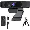 DIGNIFE Webcam, Webcam HD 4K Webcam 120 ° Webcam grandangolare con microfono e telecomando Streaming Web Camera for PC Conferencin,Telecamera Del Computer