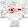 Jectse Fotocamera di Stampa da 48 MP 1080P HD, Doppio Obiettivo Anteriore e Posteriore, Fotografia Temporizzata, Zoom Digitale 16X, Schermo IPS da 2,4 Pollici, Schizzi Divertenti, (Roseo)