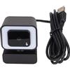 Xzcvalimn Telecamera per computer 2K con luce di riempimento regolabile, webcam USB per PC, webcam con autofocus 2560x1920 e microfono con riduzione del rumore, plug and play per laptop e
