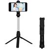 SCRUBY Treppiede wireless Bluetooth Selfie Stick con telecomando per Android Mobile monopiede Selfie Stick otturatore (Xt10BlackNoblueteeth)