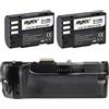 ayex Set di maniglie per batteria adatto per Pentax K-7 K-5 K-5 II K-5 II K-5 IIs simile a D-BG4 + 2 batterie D-Li90, perfetto per presa batteria verticale