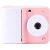 Plyisty Fotocamera Istantanea, Batteria da 1800 MAh da 2,4 Pollici HD HD Portable Camera Istantanea 90 Min Registrazione del Supporto Selfie a Colori Vivaci con Carta Stampata per la Fotografia (PINK)