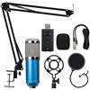 Akozon Kit Microfono USB BM800, modalità Pickup Cardioide, Cappuccio in Rete, Telaio Antiurto, Plug and PlayRegistrazioneChiara e di Alta qualità