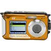 Fockety Fotocamera subacquea, 56 MP doppio schermo 10 piedi impermeabile 4K fotocamera impermeabile 16X zoom digitale fotocamera digitale impermeabile con scheda di memoria 64G (YELLOW)