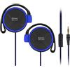 Washranp Aurbud auricolare cablato 3,5 mm gancio auricolare -Chiamata compatibile auricolare auricolare ampiamente compatibile con controllo del filo semplice a prova di shock Blu