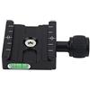 CHICIRIS Morsetto in Metallo Piastra a Sgancio Rapido Lavorazione CNC di Precisione per RRS BENRO Testa a Sfera per Treppiede con Livella e Righello per Fotografi e Operatori Video 50 Mm X 12 Mm