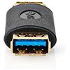 NEDIS Adattatore USB | USB 3.0 | USB-A femmina | USB-A femmina | Placcato oro | Dritta | PVC | Antracite | Scatola Antracite