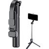 Generic Treppiede per selfie - Bastone per selfie per telefono cellulare, bastone wireless con supporto regolabile per telefono e base treppiede estensibile, braccio rotante pieghevole leggero con scatto