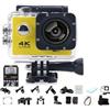 HOLVA Roamix Vision 4k Action Camera, 2026 aggiornato 170 ° ultra grandangolare WiFi Camcorder Outdoor impermeabile Sport Videocamera per gli appassionati di fotografia e immersioni (giallo, senza