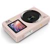 Trurovem Fotocamera entry-level 5K con funzionalità a doppio schermo, display anteriore e posteriore da 2,8, zoom 18x, capacità fotografica da 80 MP, per uso studentesco (rosa)