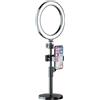 hxoity Lampada Da Tavolo Anulare Per Selfie Con Supporto Ad Angolo Regolabile LED Per Il Trucco Lampada Circolare Da Scrivania Portatile Per Dirette Streaming