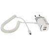 Arkas RT 58 EU Alimentazione Caricabatteria da auto con cavo micro USB e due porte USB Bianco