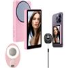 FREECOZYER Schermo magnetico per selfie, monitor per fotocamera posteriore con telecomando Bluetooth, luce per selfie, luce a clip per telefono, corda in silicone, accessori per telefono per Tik Tok e