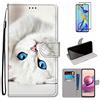 MUTOUREN Cover per Samsung Galaxy A32 5G con Proteggi Schermo, Custodia a Portafoglio in Pelle Antiurto con Flip Cover Funzione di Supporto, Gatto bianco