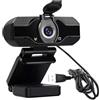 TIEOAXFT Webcam manuale for computer con clip universali, adatta for laptop, desktop e monitor, webcam microfono, Full HD 1080P