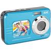VBESTLIFE Fotocamera Subacquea, Fotocamera Impermeabile 4K 48MP Selfie con Doppio Schermo, Fotocamera Digitale Impermeabile Compatta da 11 Piedi, Fotocamera Subacquea con Luce di (BLUE)