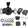 DMETE Fotocamera Speedlight con controllo wireless TTL a 2,4 GHz con luce a colori flash macro Per la fotografia in studio(4,X2T Trigger Bundle)