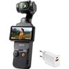 DJI Osmo Pocket 3 Telecamera CMOS da 1 pollice e video 4K/120 fps, stabilizzazione a 3 assi, messa a fuoco rapida, tracciamento viso/obiettivo, touchscreen da 2 pollici, Osmo Pocket 3