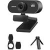 CHIZISX 1 set di webcam con supporto flessibile e copriobiettivo, fotocamera desktop 1080P / 2K / 4K output in vari ambienti di apprendimento online fotocamera