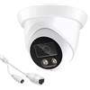 PUSOKEI Telecamera Dome IP PoE da 4 MP, Microfono Integrato, Visione Notturna, Rilevamento Facciale AI, H.265, Grandangolo da 2,8 Mm, Telecamera di Sicurezza WiFi per Interni Ed Esterni
