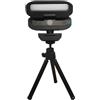 TIEOAXFT Webcam Full HD 4K con luce di riempimento a LED for webcast in diretta, riunioni, videocamere for giocatori, copertura for la privacy, compatibile USB 3.0, lavoro automatico(2K HD)