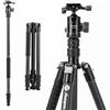 Fotopro X-Go Plus E2 - Treppiede da viaggio compatto in fibra di carbonio da 185,4 cm, con testa a sfera, monopiede rimovibile, piastra a sgancio rapido e borsa per fotocamera, carico fino a 10 kg