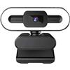TIEOAXFT Webcam flessibile for PC portatile Full HD 4K 2K 1080P for computer con microfono e webcam luminosa for streaming live automatico(4K)