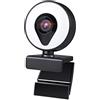 UOHUFIDABFD Webcam Webcam 4K 2K 1080P with Microphone Auto Focus Web Camera 3 Grades Ring Light Beautify Lighting Video for Live Broadcast Web Cam for Recording Calling Conferencing Gaming (Color : 2k) (1080P)