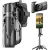 mumisuto Treppiede magnetico per iPhone MagSafe Selfie Stick per iphone 12/13/14/15 Pro Max Mini, Cavalletto Smartphone Tascabile con Rotazione 360°, Selfie Stick Bluetooth con Telecomando (Nero)