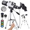 YangRy Telescope for Kids Adults Astronomy Beginners, 70mm Aperture Refractor Telescope for Astronomy, Portable Telescope with Tripod, Smartphone Adapter, Two Eyepieces, Backpack-Blue YangRy