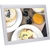 YPAPBHT Cornice digitale Full HD 1080P da 22/24 pollici; Supporta la riproduzione in loop di video, immagini e calendario; Montabile a parete.(White,22-inch)