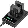 Andoer Caricabatterie LP-E17 con indicatori LED + 2 batterie LP-E17 7,4V 1500mAh con cavo di ricarica USB di ricambio per fotocamere Canon EOS 200D/ 750D/ 760D/ 800D/ 8000D/ M3/ M6/ T6i