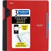 Five Star Advance Spiral Notebook Plus Studio App, 3 Soggetti, Carta a righe College, 11 x 8-1/2, 150 fogli, con protezione a spirale e divisori mobili, rosso fuoco, 1 Conteggio (73134)