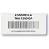 Web Serigrafica Etichette inventario beni cespiti personalizzate 47 x 22 mm in poliestere argento opaco (500)