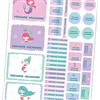 Finest Folia 50 adesivi con nome a scelta, set di adesivi personalizzati con nome per bambini, scritta per scuola, asilo, abbigliamento impermeabile (11 sirene)