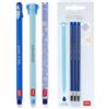 LEGAMI - Set di 3 penne gel cancellabili + 3 ricariche blu, con inchiostro termosensibile cancellabile, punta da 0,7 mm, design squalo, elefante e ippopotamo