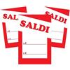 Social Crazy KIT 100 pezzi CARTELLINI personalizzabile - SALDI mod. 2 - Etichetta segnaprezzo Cartoncino prezzo ideale per professionisti (85X55)
