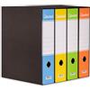 Colourbook Raccoglitori A Leva Con Custodia, Set Da 4 Pezzi Colorati, Formato Protocollo A4 29x34 Cm, Dorso 8 Cm D8, Registratori Per Archiviazione Documenti Ufficio