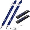 Jolis Papiers Penne personalizzate 2 in 1 con stilo touch - Incisione laser diversa su ogni penna - Chrome o Rose Gold - Astuccio regalo doppio incluso - 2 pezzi