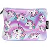 Fringoo® Astuccio grande per bambine, ragazzi e bambine, in neoprene, con chiusura a cerniera, 22 x 15 cm (ologramma unicorno - astuccio in neoprene)