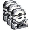 Caidi Compatibile Epson SS12KW di ricambio per LK-4WBN LC-4WBN4 AS12KW 12mm per LabelWorks lW-K400 LW-400 LW-300 LW-600 LW-1000P KingJim TepraPro Nero su Bianco (Nero su Bianco, Confezione da 3)