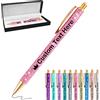 Xiuyours Penna Brillantini Personalizzata Penne Personalizzate con Scritta Nome Logo Penna Personalizzabile Regalo per Ragazza Donna Maestra Compleanno Festa Matrimonio, Rosa