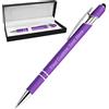 BYWEXCLESD Penne Personalizzate con Scritta Nome Inciso Penne a Sfera Personalizzabili con Stilo Regalo per Matrimonio Compleanno Natale La Laurea Ufficio Commerciale, Viola