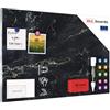 ALLboards Lavagna magnetica in acciaio MARMO NERO 60x40cm MetalBoards lastra adatta per tutti i tipi di calamite + set di accessori GRATIS