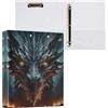 GAIREG Evil Black Dragon - Raccoglitore a 3 anelli per ricette, 3,8 cm, raccoglitore ad anelli