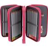 FYDTOP Astuccio di grande capacità, 72 scomparti per matite colorate, portatile, per cancelleria, schizzi, pittura, pennelli, borsa con scomparti, adatto per ufficio e viaggi, rosa, 111 count (Pack of