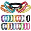 Wanstay Braccialetti in Silicone Personalizzati in Bulk 30/100/500/1000PCS con Immagine, Testo, Clipart, Logo, Messaggio, Braccialetti in Gomma Personalizzati per Motivazione, Eventi, Regali, Supporto