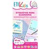 ETIKIDS Pack Fantasy: 40 Etichette Adesive e 25 Termoadesive per Bambini con Icone Fantasia, Personalizzabili per Materiale Scolastico, Vestiti, Attività Sportive - Colore: FANTASIA, Materiale: Vinile