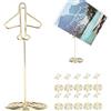 Deror 10 pezzi segnaposto matrimonio, porta memo clip messaggio, portafoto da tavolo in metallo porta note porta aereo dorato con base per riunioni di feste di matrimonio clip per foto scrivania ufficio
